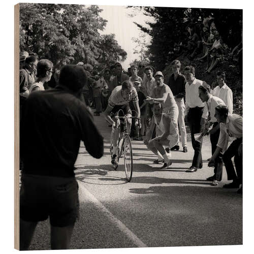 Wood print 3rd stage of the Tour from Delsberg to Basel, 1964