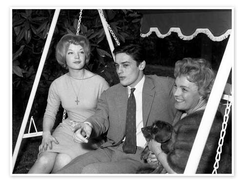 Poster Romy Schneider mit Alain Delon und Magda Schneider, 1959