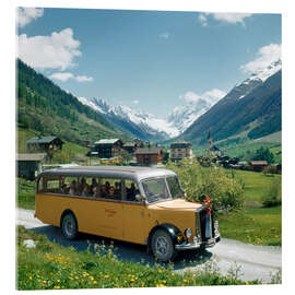 Acrylic print Postbus line in Lötschental Valley, 1957