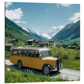 Cuadro de aluminio Postbus line in Lötschental Valley, 1957