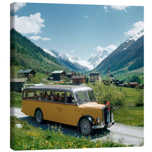 Leinwandbild Postautolinie im Lötschental, 1957