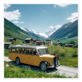 Poster Postbus line in Lötschental Valley, 1957