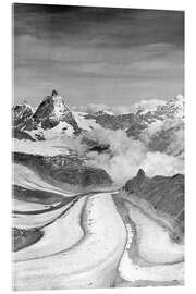 Acrylic print Aerial view of the Gorner Glacier and the Matterhorn