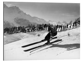 Aluminiumsbilde Ski Racer Karl Molitor in St. Moritz, 1948