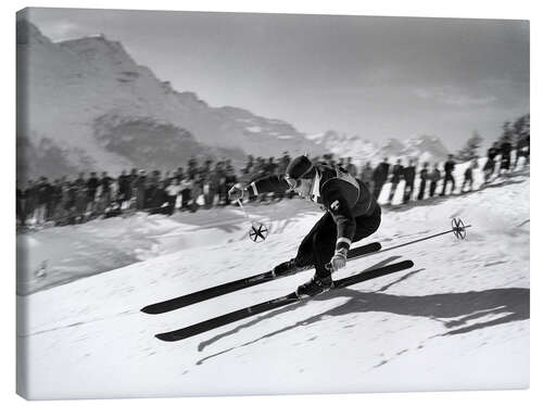 Canvas-taulu Ski Racer Karl Molitor in St. Moritz, 1948