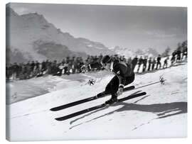 Canvastavla Ski Racer Karl Molitor in St. Moritz, 1948