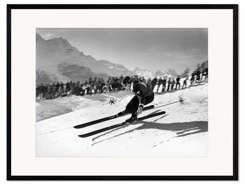 Impression artistique encadrée Ski Racer Karl Molitor in St. Moritz, 1948