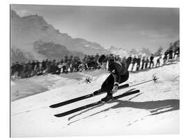 Quadro em plexi-alumínio Ski Racer Karl Molitor in St. Moritz, 1948