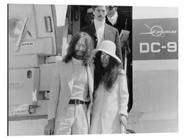 Aluminiumtavla John Lennon and Yoko Ono, Geneva, 1969