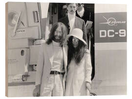Holzbild John Lennon und Yoko Ono, Genf, 1969