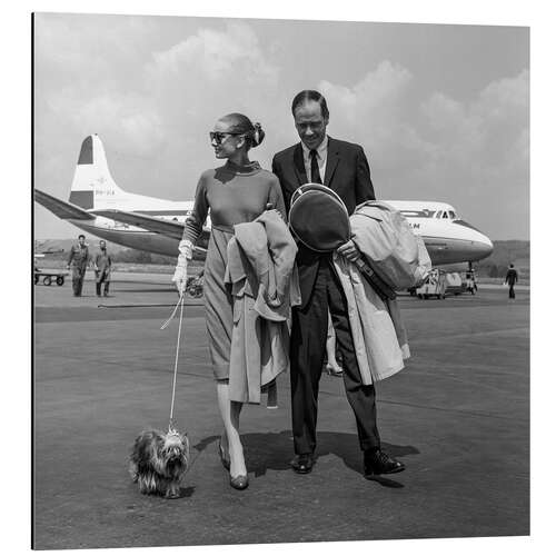 Aluminiumsbilde Mel Ferrer and Audrey Hepburn, Zurich, 1959