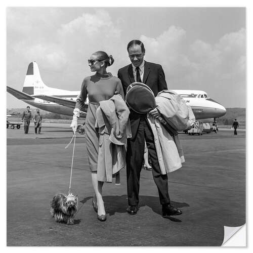 Naklejka na ścianę Mel Ferrer and Audrey Hepburn, Zurich, 1959
