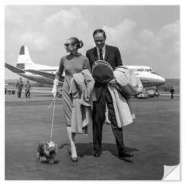 Naklejka na ścianę Mel Ferrer and Audrey Hepburn, Zurich, 1959