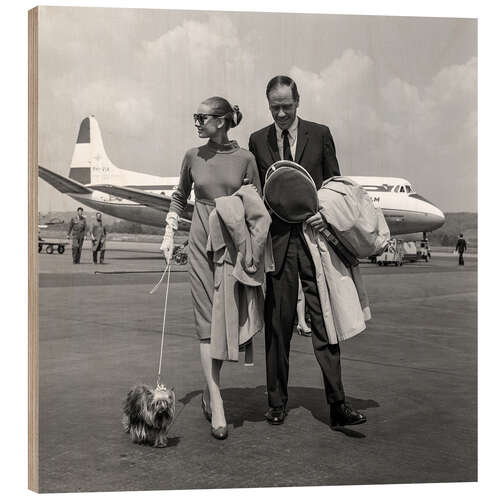 Wood print Mel Ferrer and Audrey Hepburn, Zurich, 1959