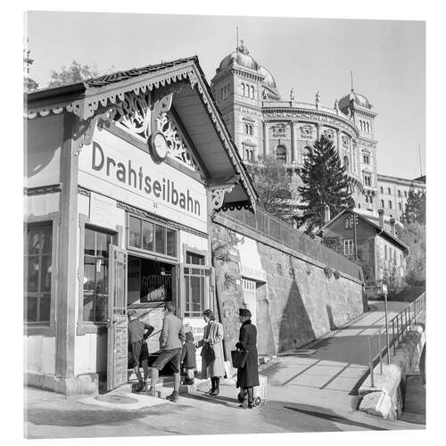 Acrylglasbild Drahtseilbahn Marzilibahn, Bern, 1942