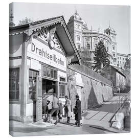 Canvas-taulu The cable car Marzilibahn, Bern, 1942