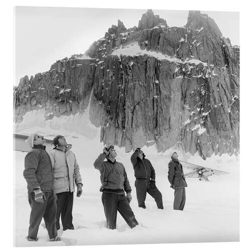 Acrylic print Glacier pilots observe a plane, Switzerland, 1960
