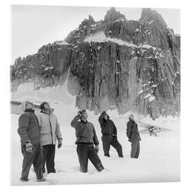 Acrylic print Glacier pilots observe a plane, Switzerland, 1960