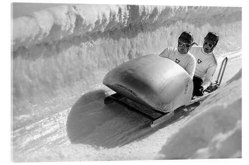 Cuadro de metacrilato Two-man bobsled at the Games in St. Moritz, 1948