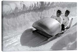 Stampa su tela Two-man bobsled at the Games in St. Moritz, 1948