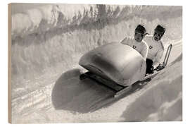 Holzbild Zwei-Mann-Bob bei den Spielen in St. Moritz, 1948