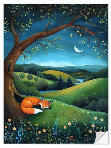 Vinilo para la pared Nighttime Fox