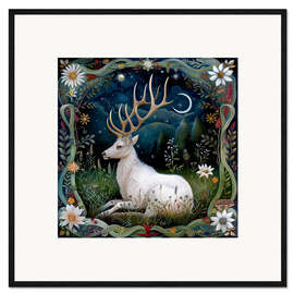 Gerahmter Kunstdruck Waldhirsch