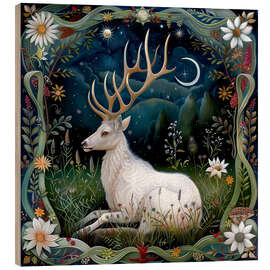 Trätavla Woodland Deer