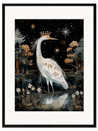 Innrammet kunsttrykk Royal Crane
