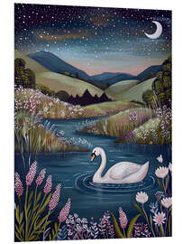 Hartschaumbild Nachtschwan