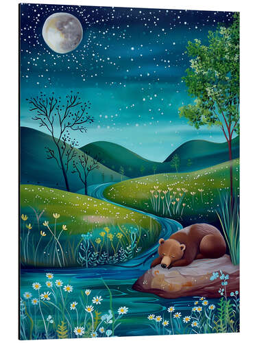 Aluminiumtavla Nighttime Bear