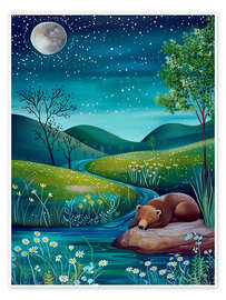 Wall print Nighttime Bear - Dutch Lady