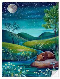 Sticker mural Nighttime Bear - Dutch Lady