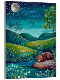 Trätavla Nighttime Bear - Dutch Lady