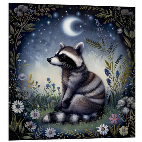 Foam board print Woodland Raccoon