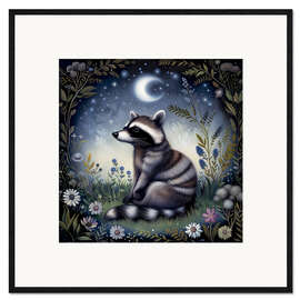 Gerahmter Kunstdruck Waldwaschbär