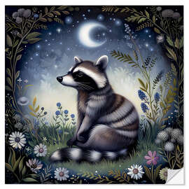 Autocolante decorativo Woodland Raccoon