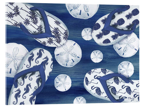 Tableau en verre acrylique Indigo Flip Flops