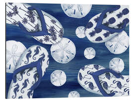 Aluminium print Indigo Flip Flops - Paul Brent