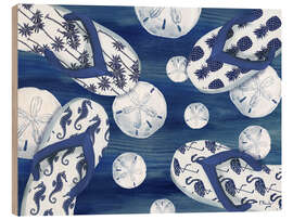 Quadro de madeira Indigo Flip Flops - Paul Brent