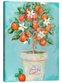 Leinwandbild Tontopf mit Orangenbaum - Estelle Grengs
