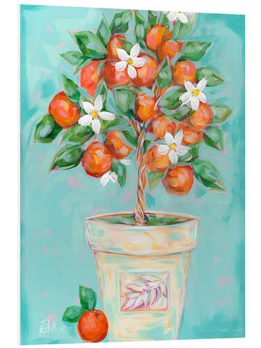 Quadro em PVC Orange Blossom Tree Clay Pot
