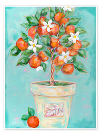 Wall print Orange Blossom Tree Clay Pot - Estelle Grengs