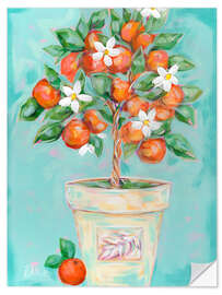 Autocolante decorativo Orange Blossom Tree Clay Pot - Estelle Grengs