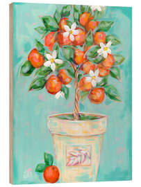 Quadro de madeira Orange Blossom Tree Clay Pot - Estelle Grengs