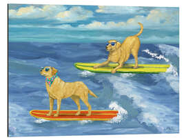 Alubild Coole Labradore beim Surfen