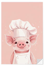 Wandsticker Koch-Schweinchen - PetalsPrintsDesign