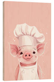Obraz na drewnie Professional Piggy - PetalsPrintsDesign