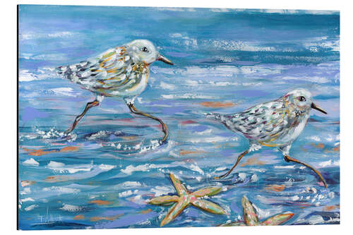 Aluminium print Sand Pipers