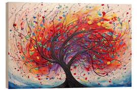 Holzbild Roter Glücksbaum - Lena Owens